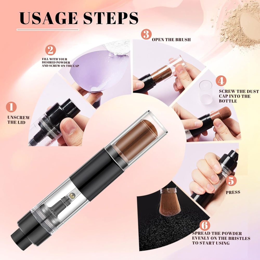 Les 6 étapes d'utilisation du pinceau Beauty Brush illustrées en photos